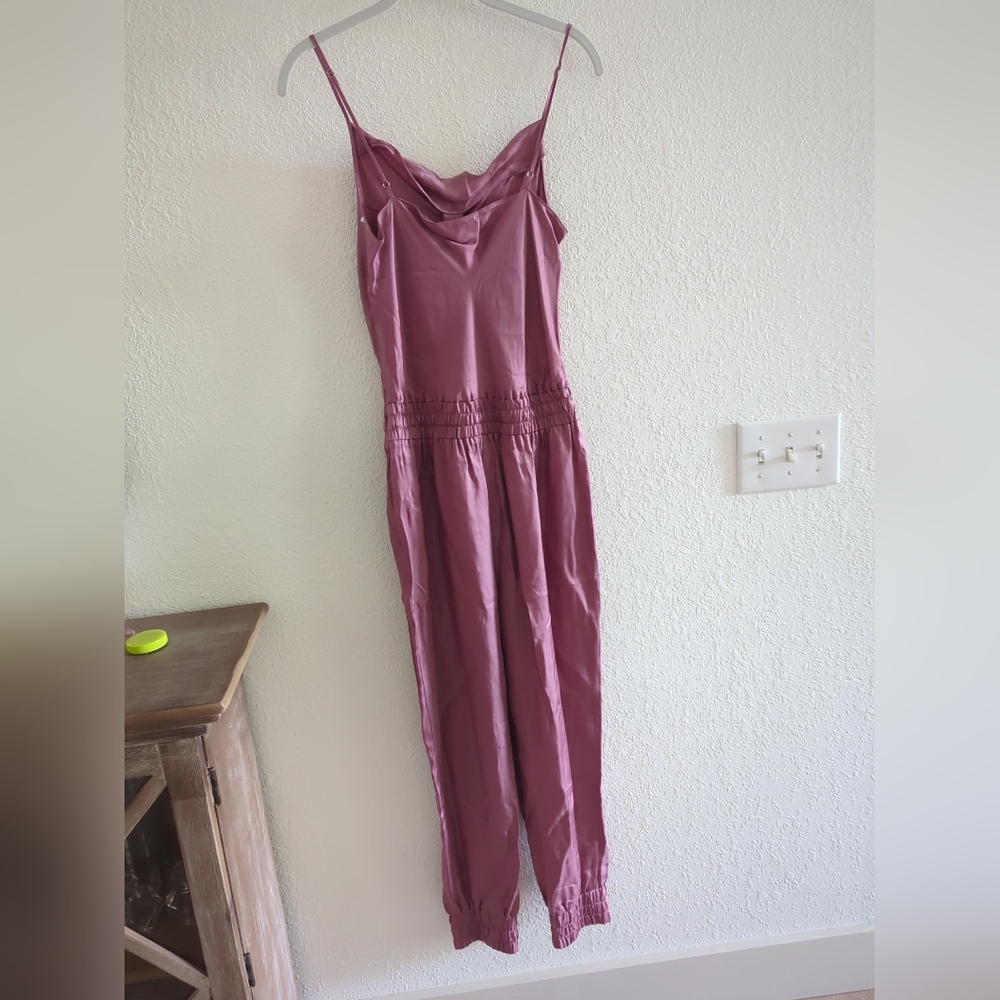 Cinq à Sept Women's Sleeveless Cinch Waist Tapered Leg Jumpsuit Size S Pink Nwot - Picture 7 of 9